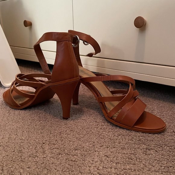 GAP Brown Leather Heeled Sandals Size US 9 - Picture 4 of 7